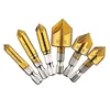 Free Shipping 6 Pack Countersink Drill Bit Set 1/4'' Hex Shank HSS 5 Flute 90 Degree Center Punch Tool Sets 6/8/9/12/16/19