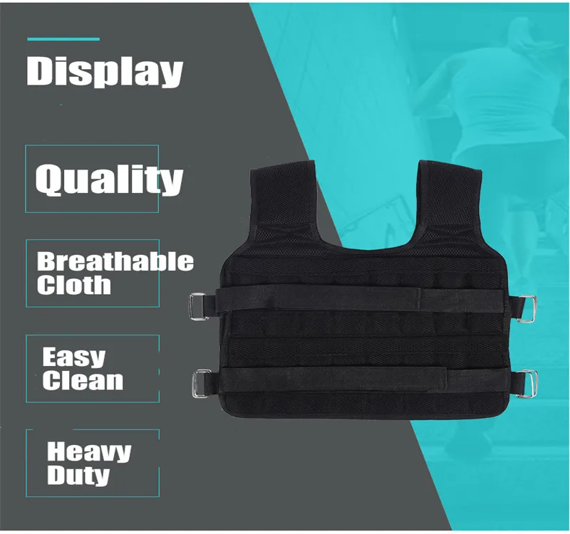 30KG Exercise Loading Adjustable Weight Training Fitness Vest for Boxing and Run 