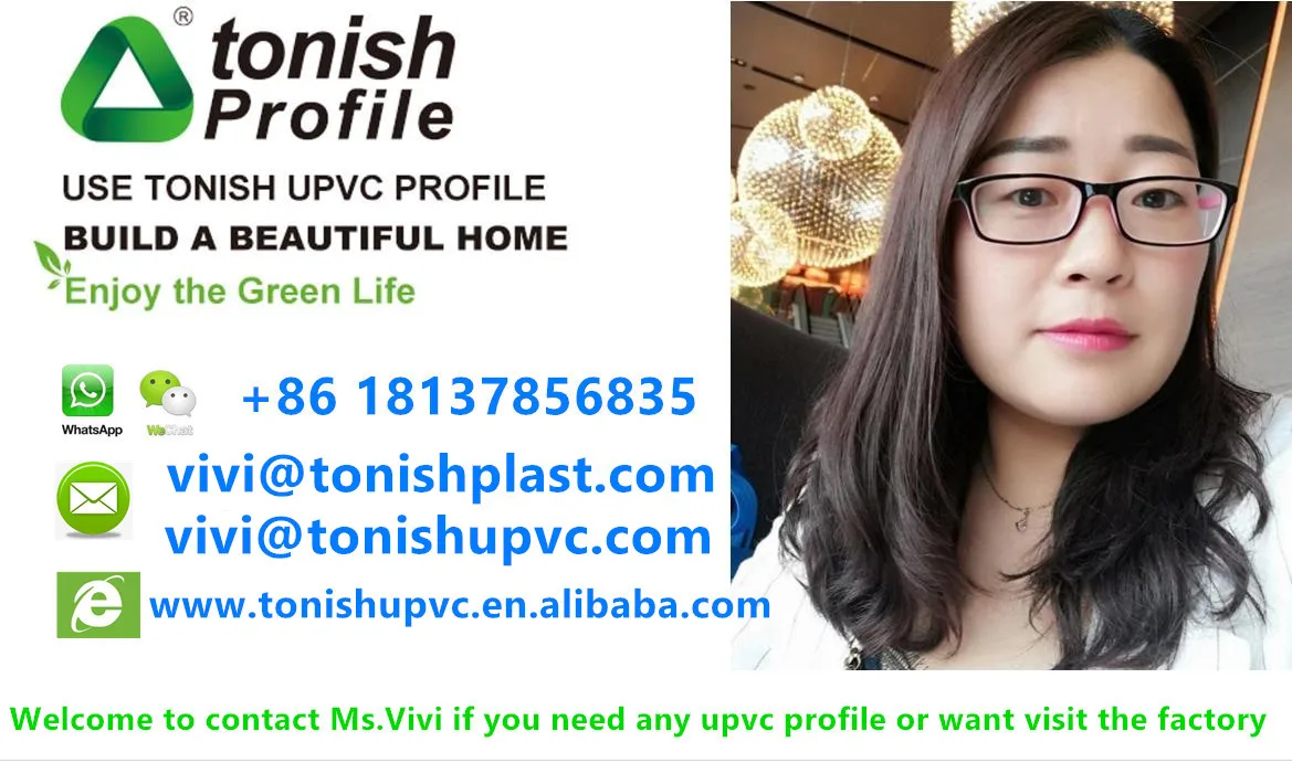 Tonish best  gold oak foil laminated china upvc window profile/upvc frame manufacturer
