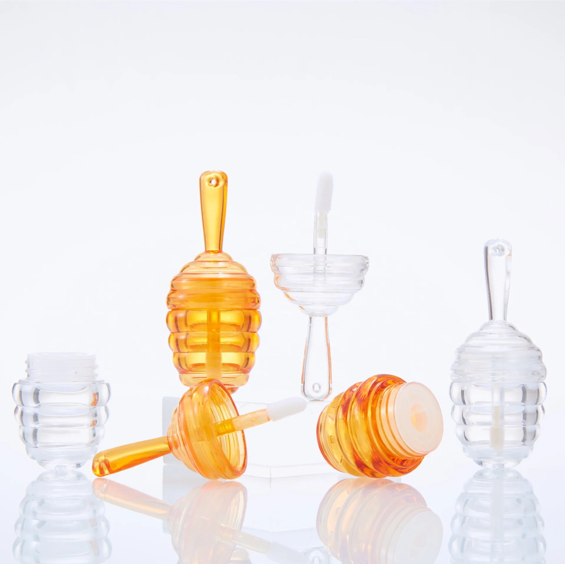 
Special custom honey shaped empty clear cute mini lipgloss tube 