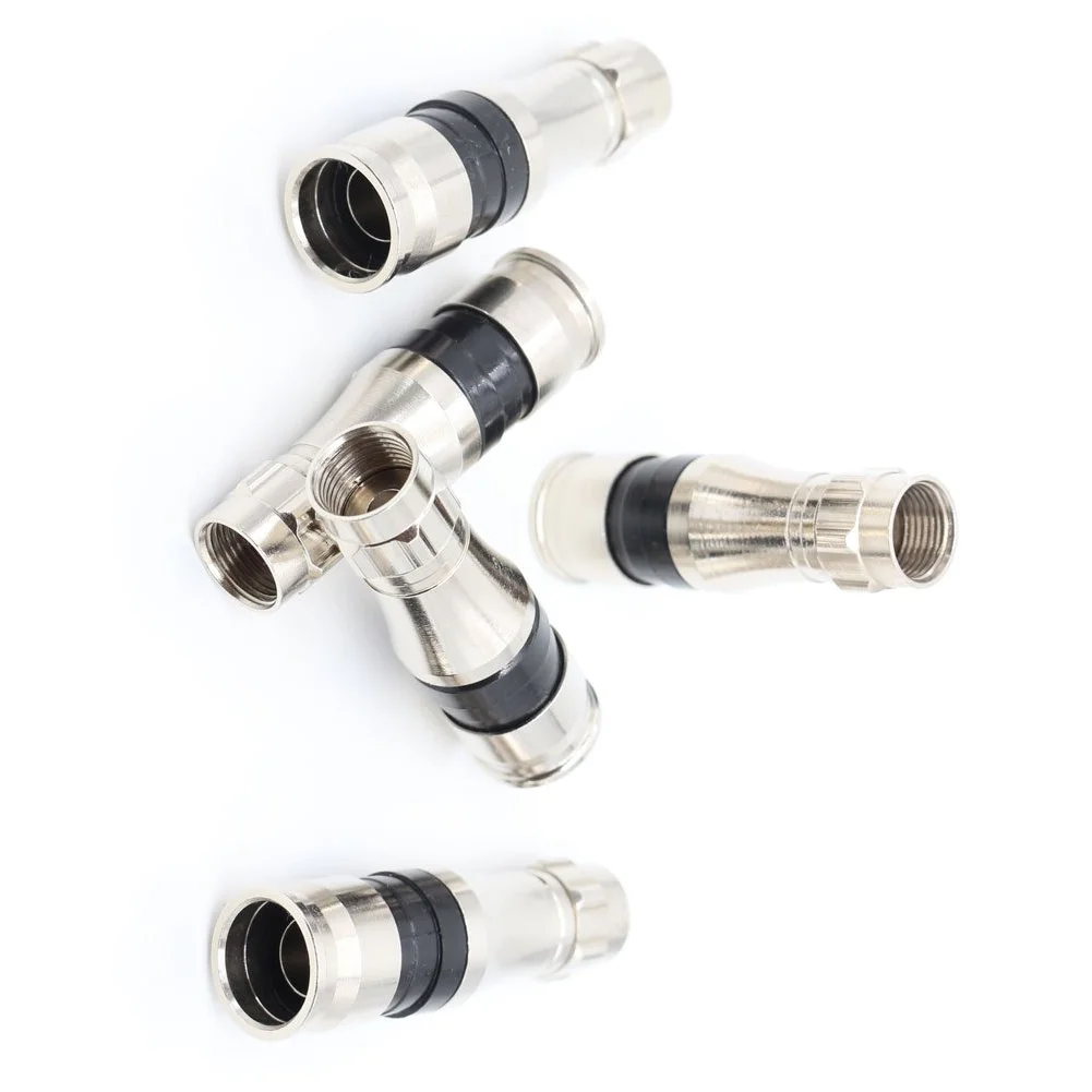 Coaxial Cable Rg11 Compression Fitting F Type Connector With Weather