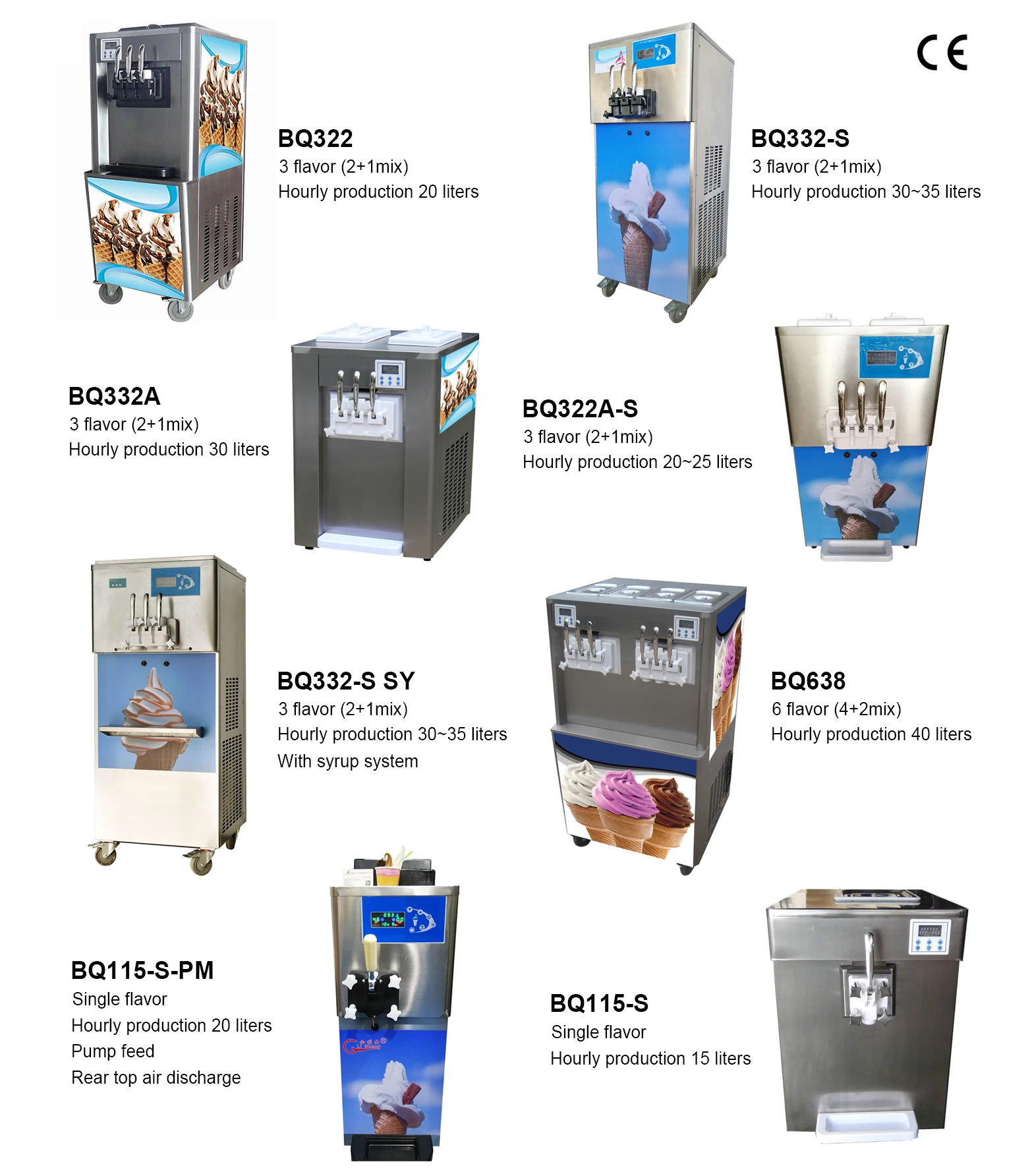 6 Flavor Commercial Softy Ice Cream Making Machine
