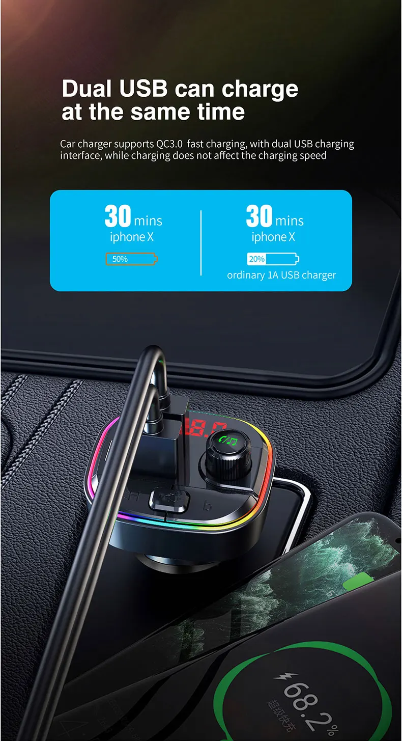 Lutu O Novo C13 Mp3 Player Do Carro Do Bluetooth Transmissor Fm Carro