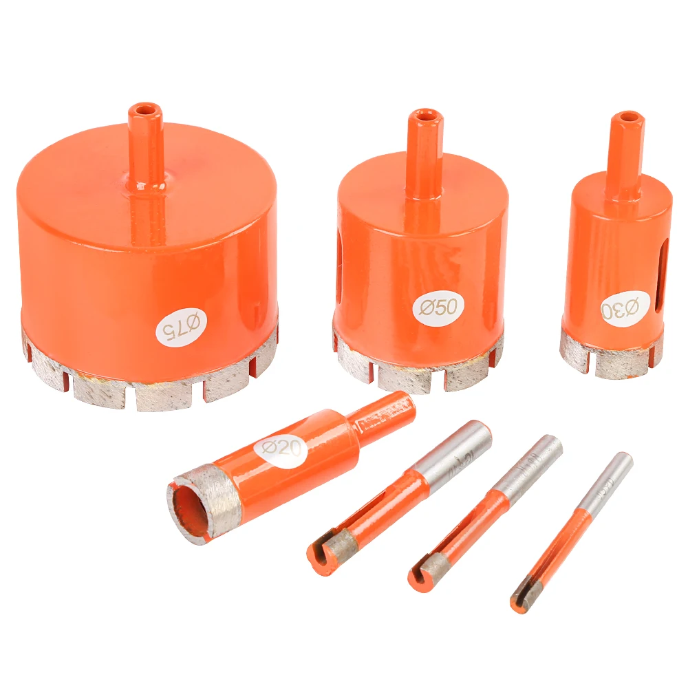 
Red triangle shank diamond hole saw for rock marble ceramic tile brick drilling 