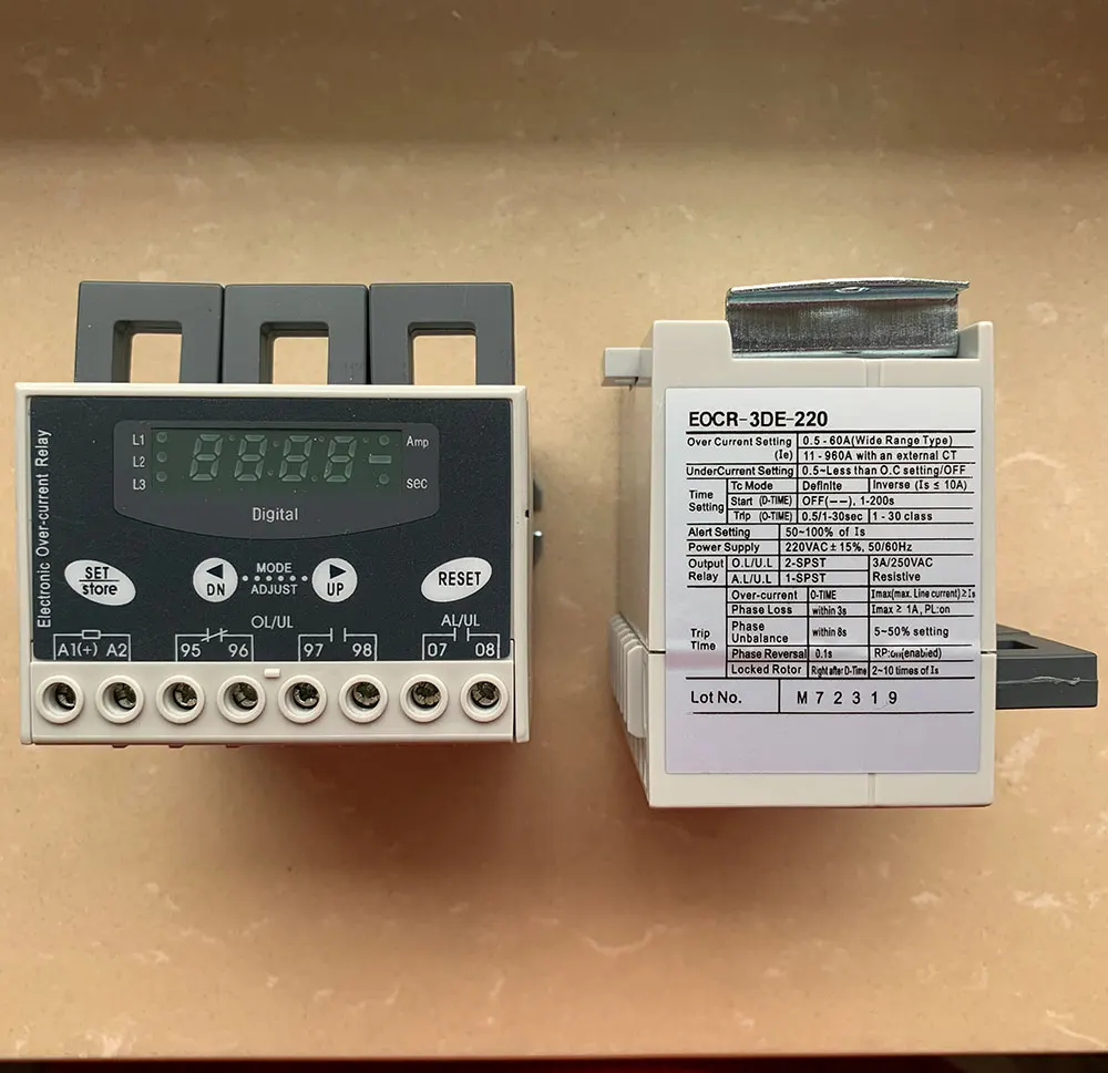 OEM brand made EOCR-3DE EOCR-3EZ Electronic Over Current Relay 0.5-60A 220V EOCR AC Digital Overcurrent Relay