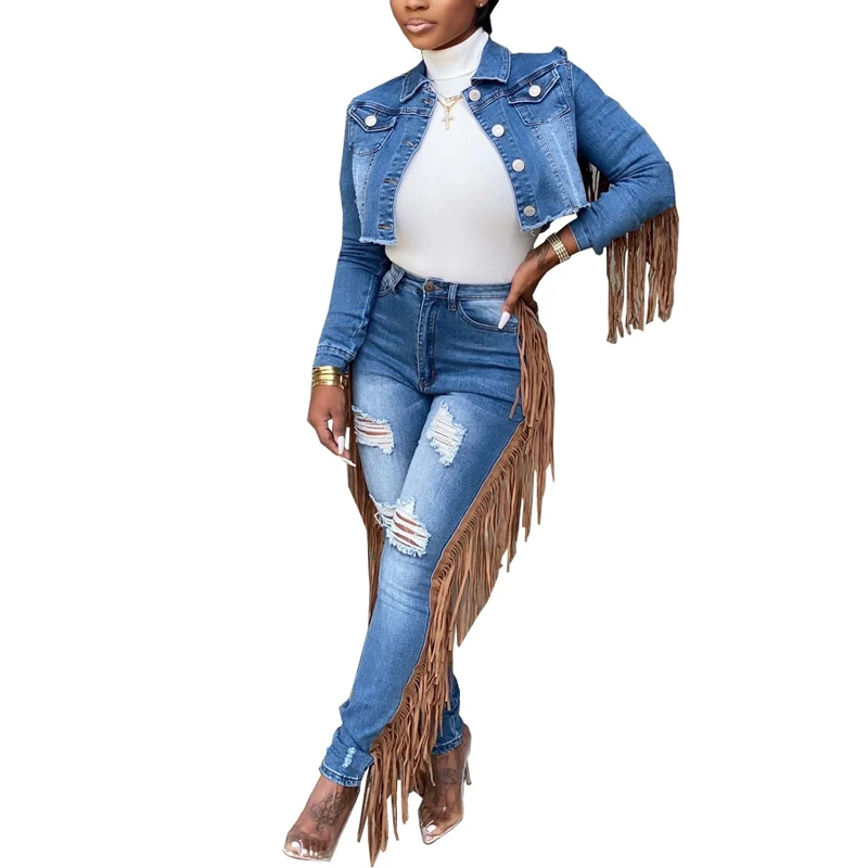 womens fringe jeans