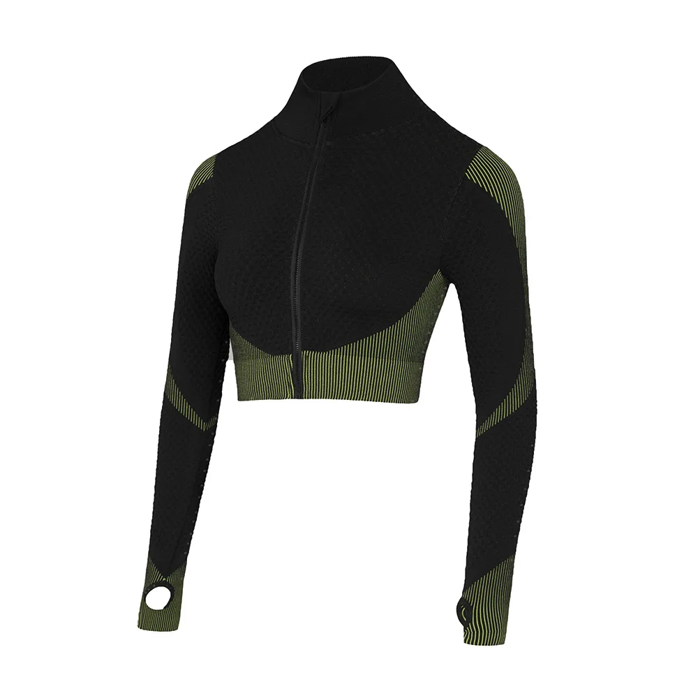 Sexy Seamless Long Sleeve Top Crop Top Women Gym Sport Workout Shirts