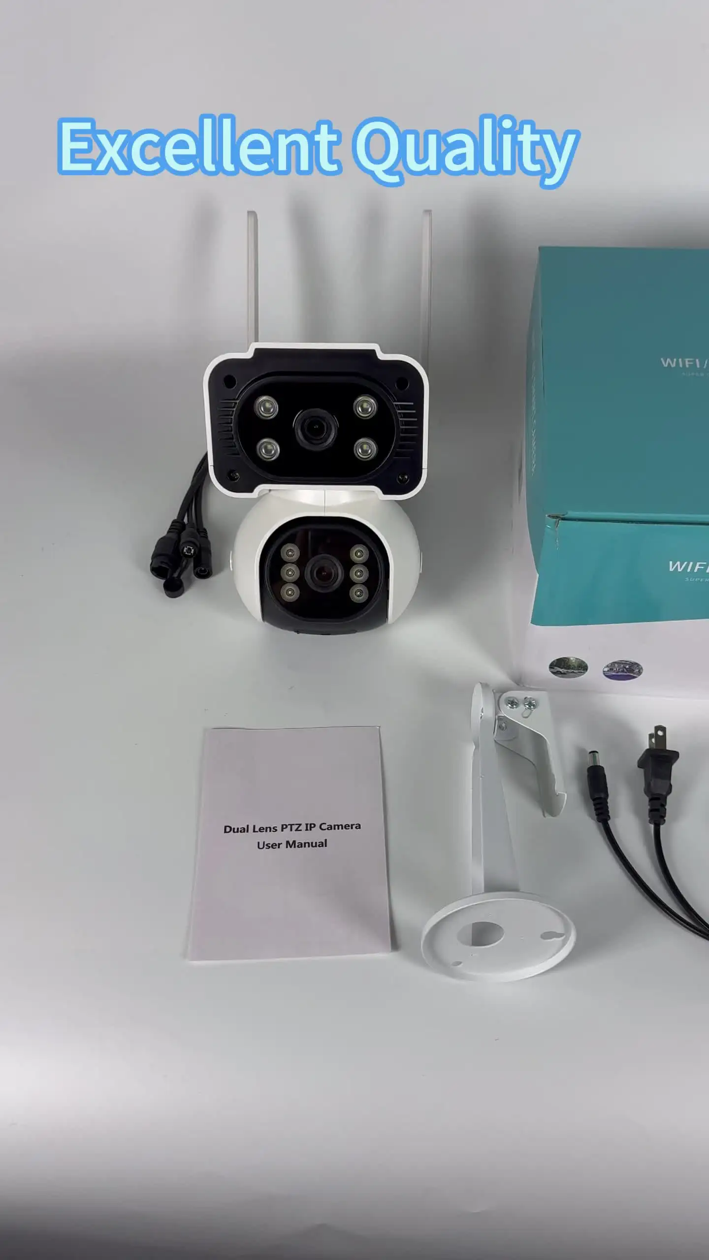 Wistino 4K Okampro Cc Camera Outdoor 360 Degree Rotating Motion Detection  Night Vision Full Color Wifi Security Camera