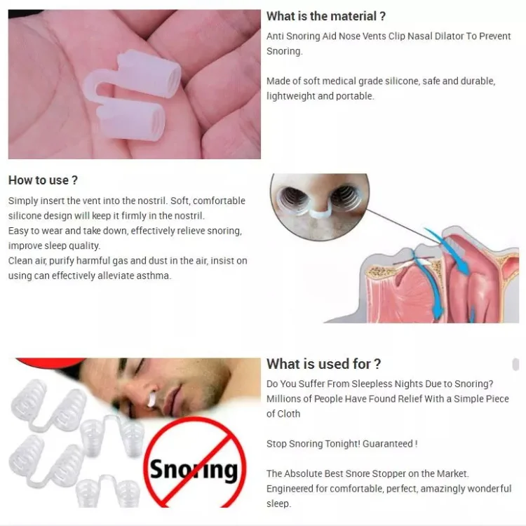 Fda Stop Snore Nose Vents Sleep Aid Kit Set Of 4 Nasal Dilator Medical