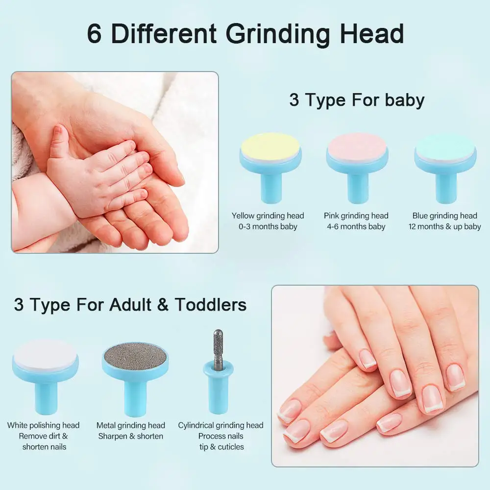 Drop shipping agent Electric Newborn Child 4 Speed Nail Care Nail Trimmer Drills Polisher Scissors