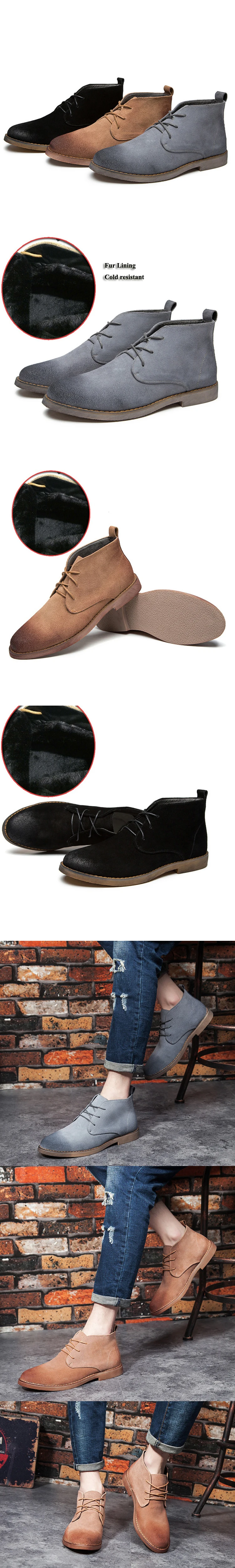 mens fur lined chukka boots