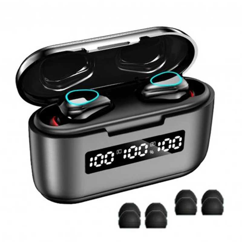 top selling products 2021 G40 TWS Wireless Earphones LED Three Screen Display headphones with microphone usb Earbuds