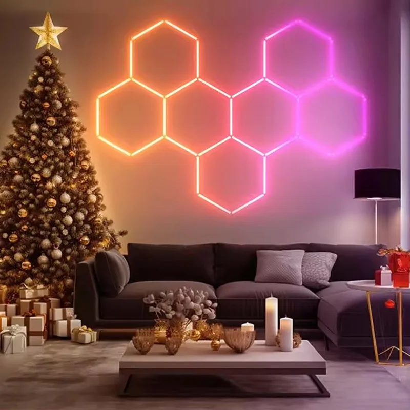 product new honeycomb aluminum wide voltage rgb led garage car beauty workstation light bar colorful atmosphere light-7