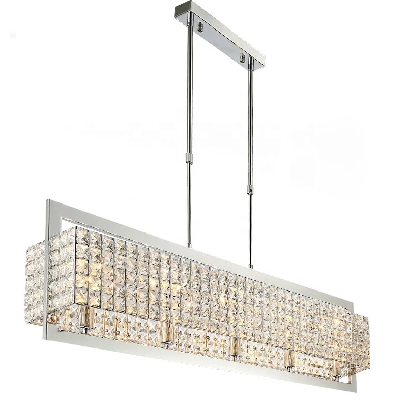 Rectangular crystal chandelier size and color can custom modern crystal pendant fixtures lighting for living room dining room