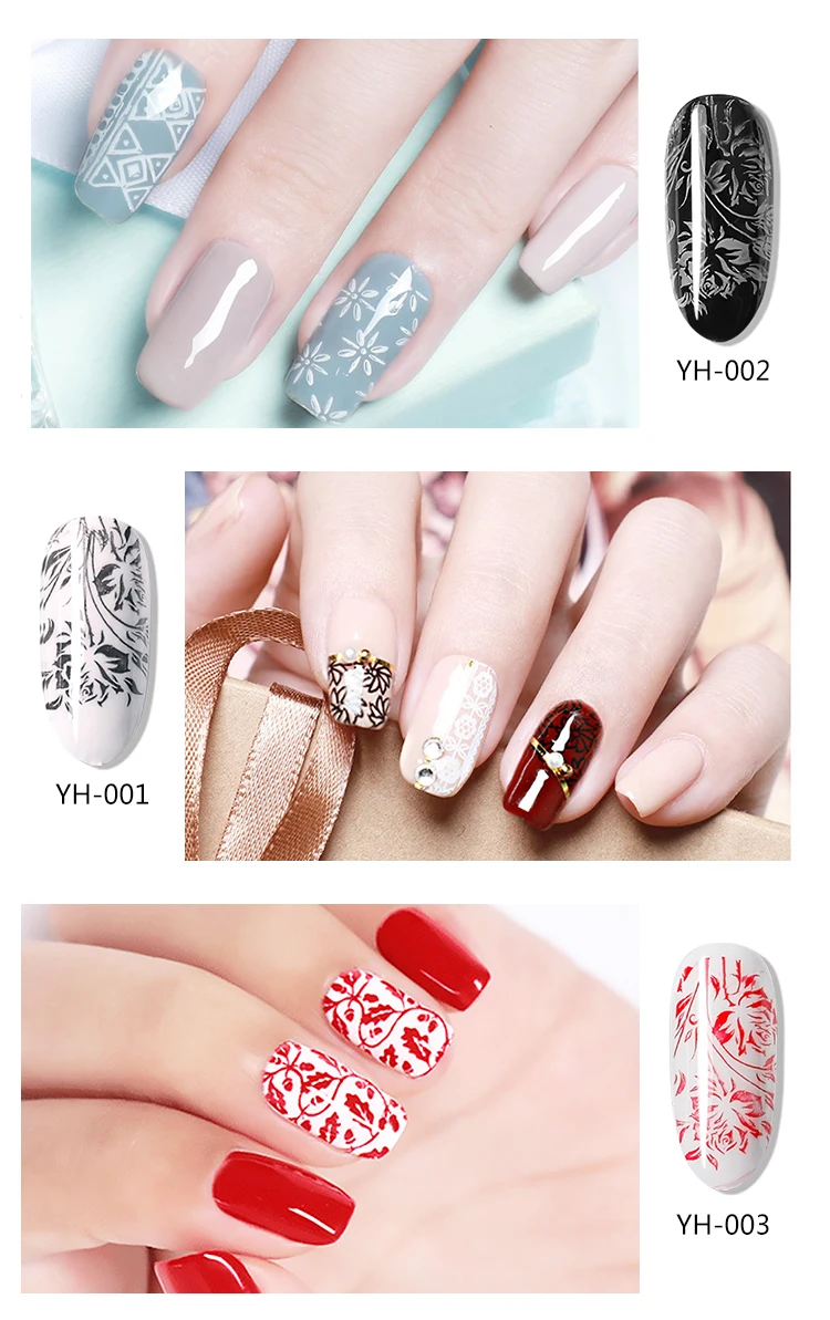 Nail Art Stamping Gel Polish Kit 8ml with Nail Stamp Plate Mobray Gel