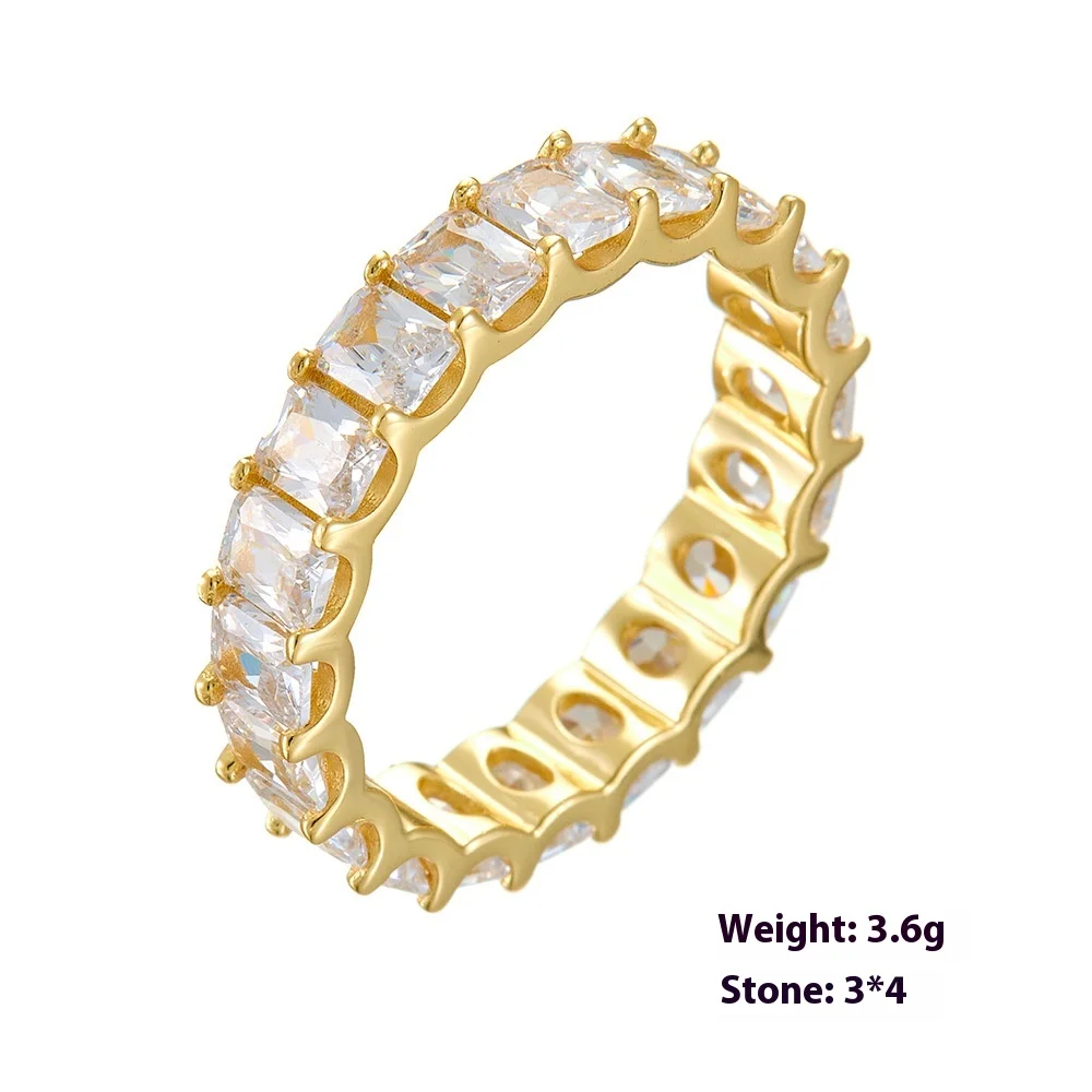 S925 Sterling Silver Platinum Plated Full Diamond Gemstone Rings Women's Lab Diamond Combination Wedding Party Suit Ring