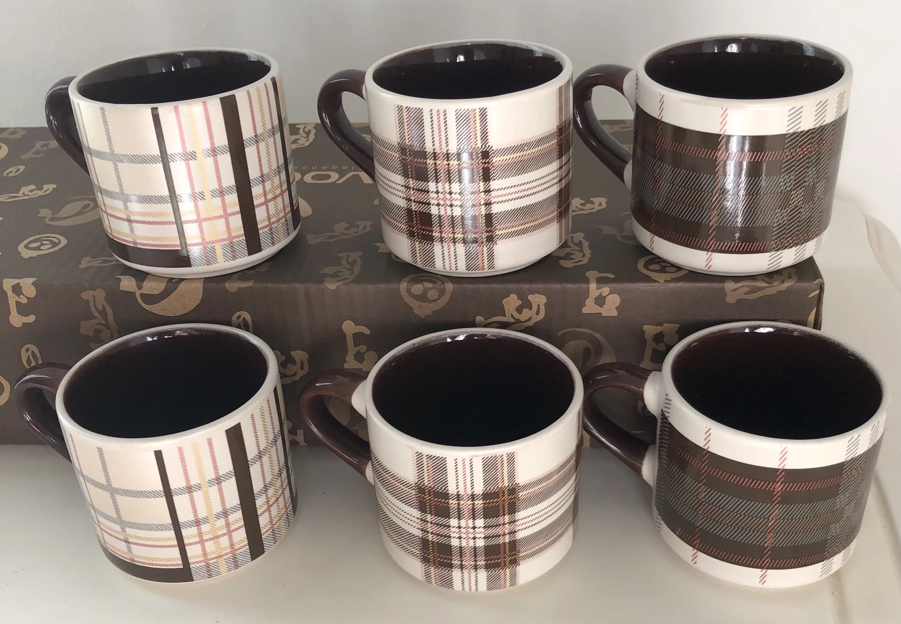 Wholesale 6 Piece Set Espresso Texture Designed Luxury Ceramic Coffee