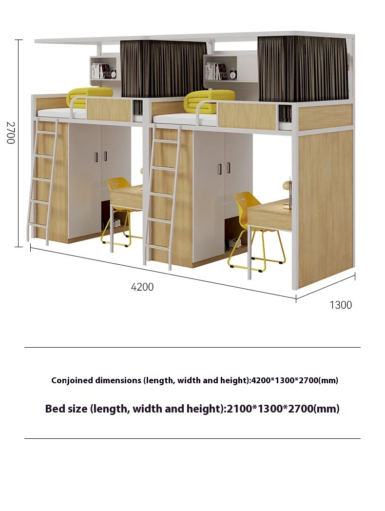 product modern iron loft bed adults iron frame metal bunk bed for students-28