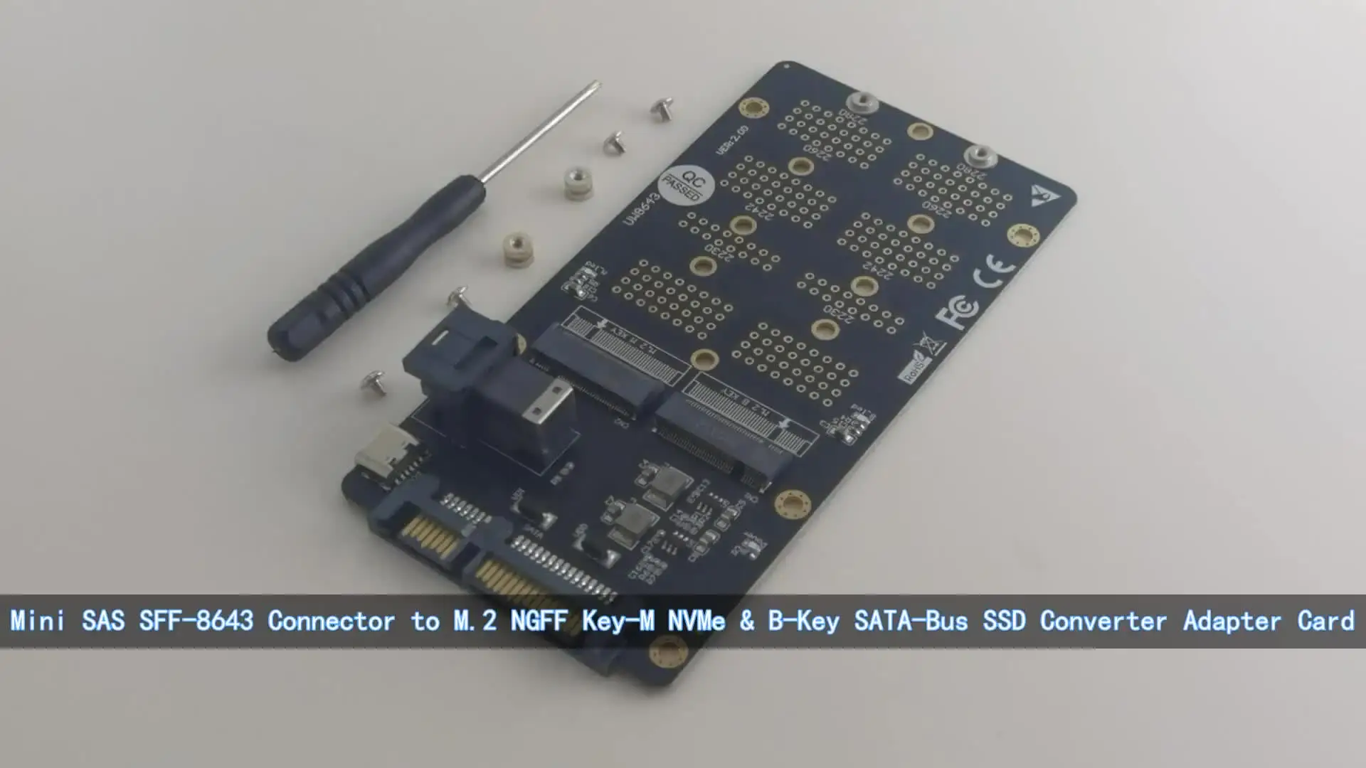 Mini SAS HD SFF-8643 Connector to M.2 SSD Adapter Card