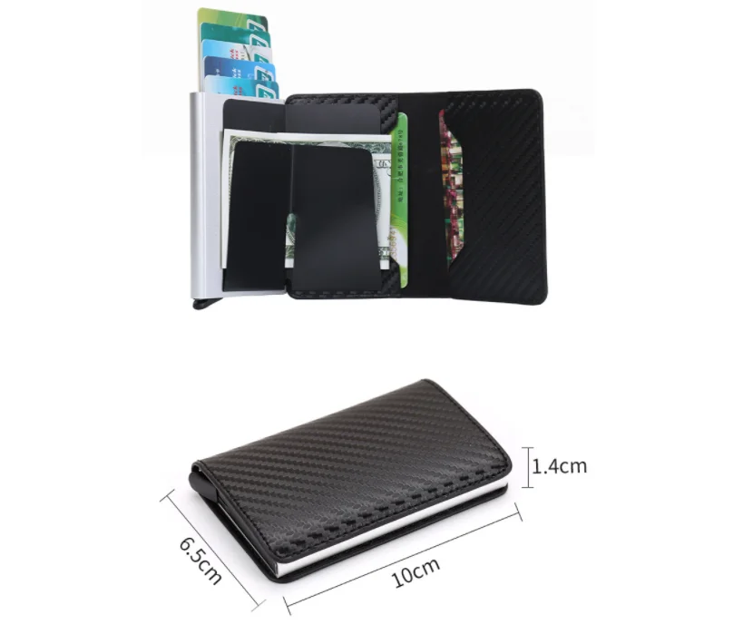 New Trend Rfid Blocking Automatic Pop up Wallet Minimalist Slim Credit 