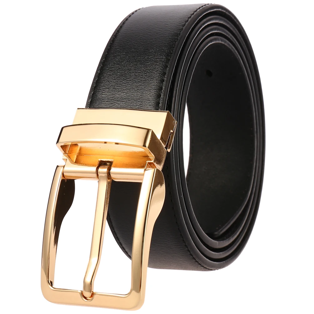 Zk707-3 Zinc Alloy Pin Buckle Genuine Leather Belt For Men - Buy Pin ...