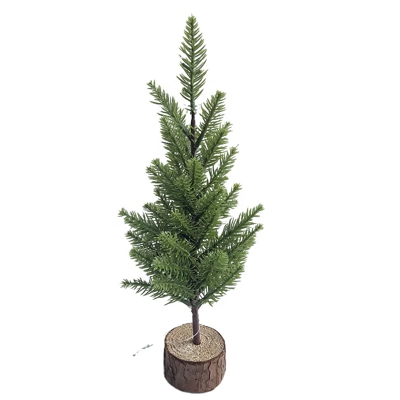 H30cm Christmas tree with wooden base wholesale PE small artificial christmas xmas tree