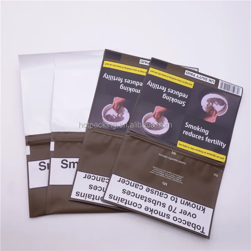 Tobacco Plastic Bags / Custom Printed Rolling Tobacco