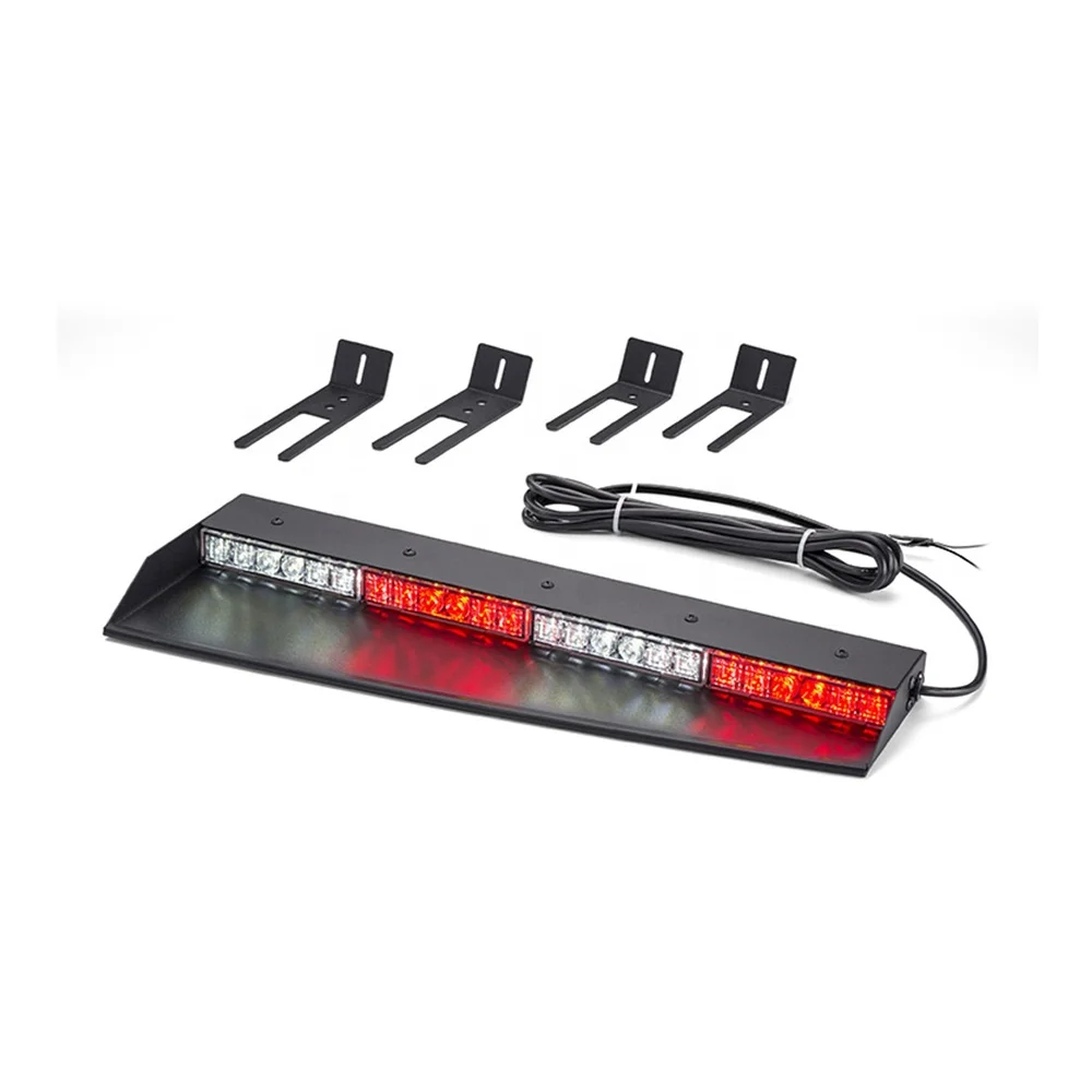 Red and White  police car windshield flash strobe warning light LED interior bar