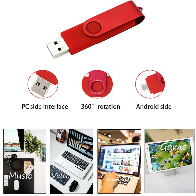 High Speed OTG USB Flash Drive 128gb Pen Drive 64gb 32gb 16gb Pendrive 2 in 1 Micro Usb Stick for Android SmartPhone - ANKUX.COM