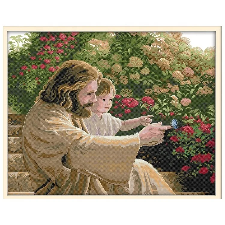 Иисус и ребенок diy Вышивка крестом