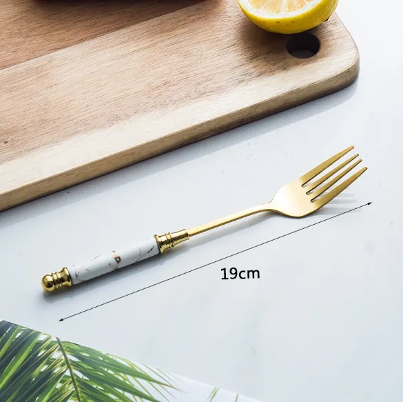 Ceramic Black Handle Flatware Stainless Cutlery Set Spoons Set 24 pcs Stainless Home Steel Cutlery