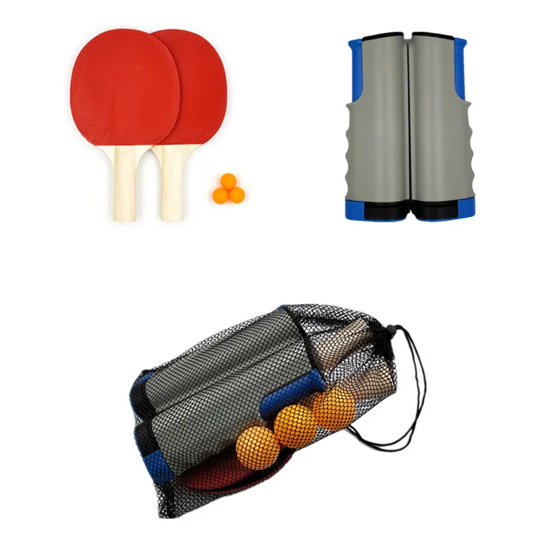 Cheap Ping Pong Paddle Set With Retractable Table Tennis Net +2 Rackets