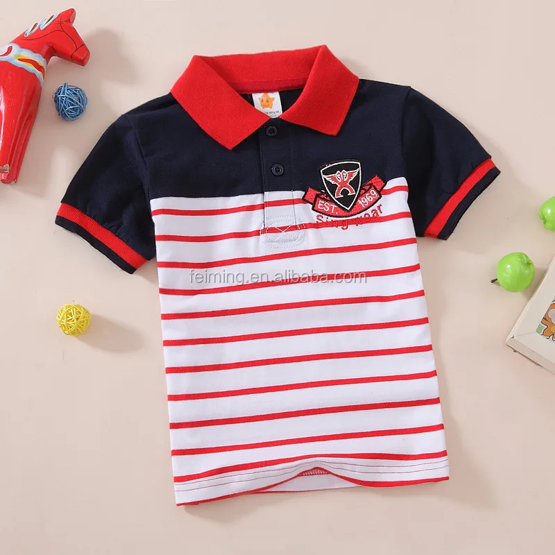 6 x Designs Brand New Kids Boys Short  Sleeve Polo T-Shirt  Size 2-14 Years 