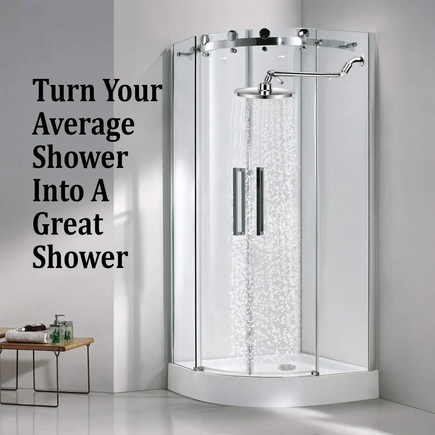 European Luxury 8 Inch Abs Chromed Shower Head With Brass Ball Joint