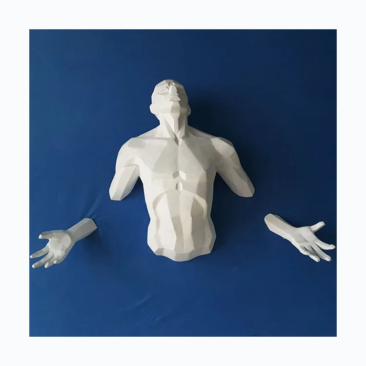 Home Wall Decoration Fiberglass Figure Sculpture Large Resin Wall Mount
