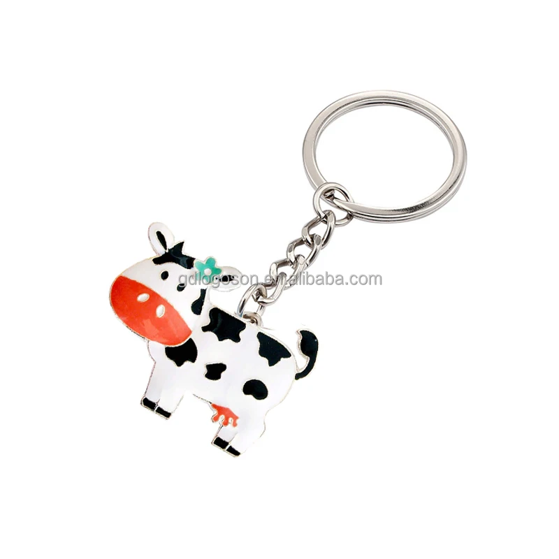 Switzerland Cow Keychain – Custom Shiny Metal Enamel Keyrings
