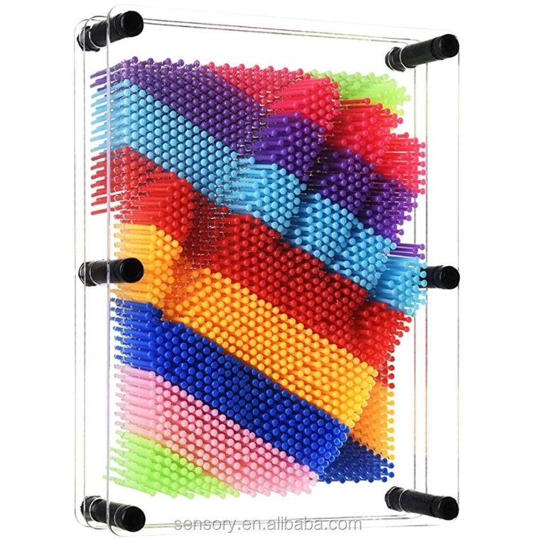 2020 New Design Autism Supplier Classic 3dimensional Pin Art Board Metal Silver Toy For Adult