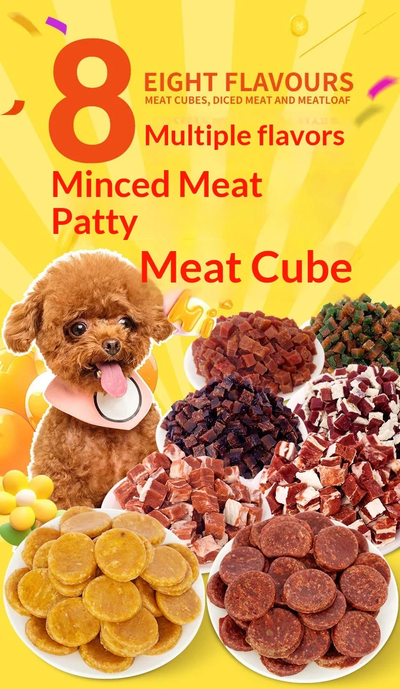 product odm factory direct shandong pet dog snacks beef pellet meat cube chicken beef wafer cheese small packaging651-1