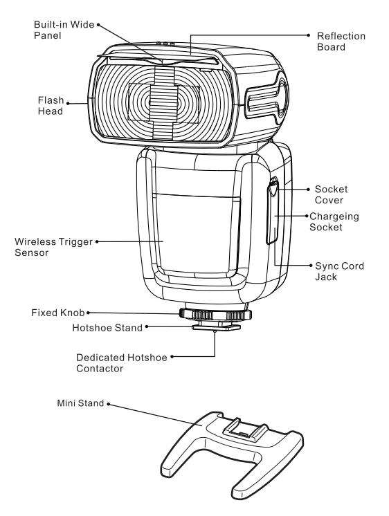 Censreal Fk300g Speedlite Portable Flash Light Camera Flash Light For