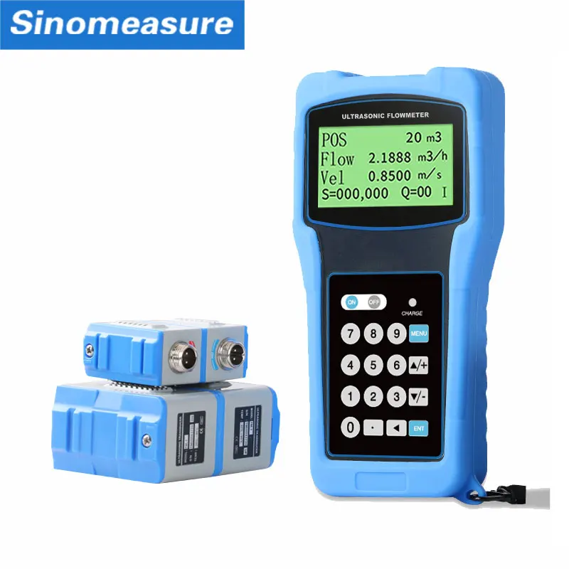 Portable Strap On Ultrasonic Flowmeter Flow Speed Tester River Water