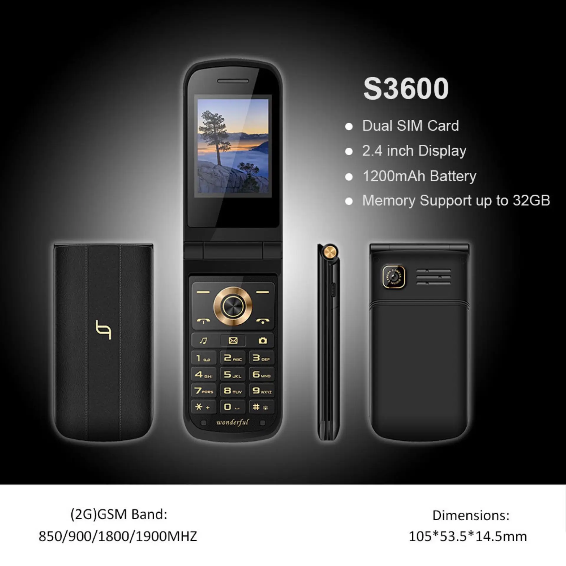 4 inch dual sim flip mobile phone