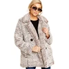 2019 New Winter Coat Women's Coats Double-Breasted Plush Jacket With Lapel And Pockets