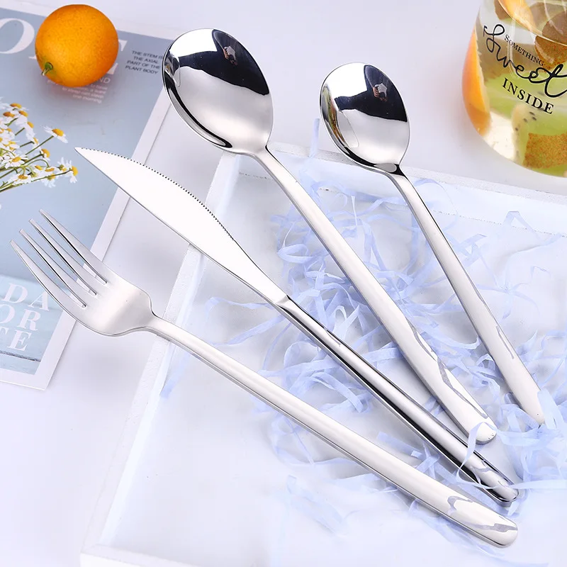 Korean Stainless Steel Cutlery Set Pvc Bag Korean Knife Fork Spoon Tea