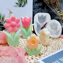 3D flower candle mold silicone geometric flower soap silicone mold for candle making and chocolate making