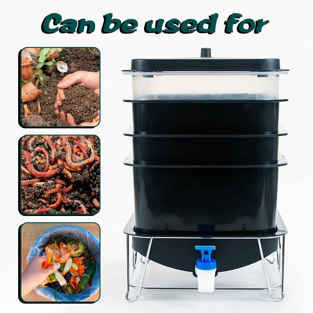 Factory Direct Sales 4 Tray Worm Compost Bin With Comprehensive Garden ...