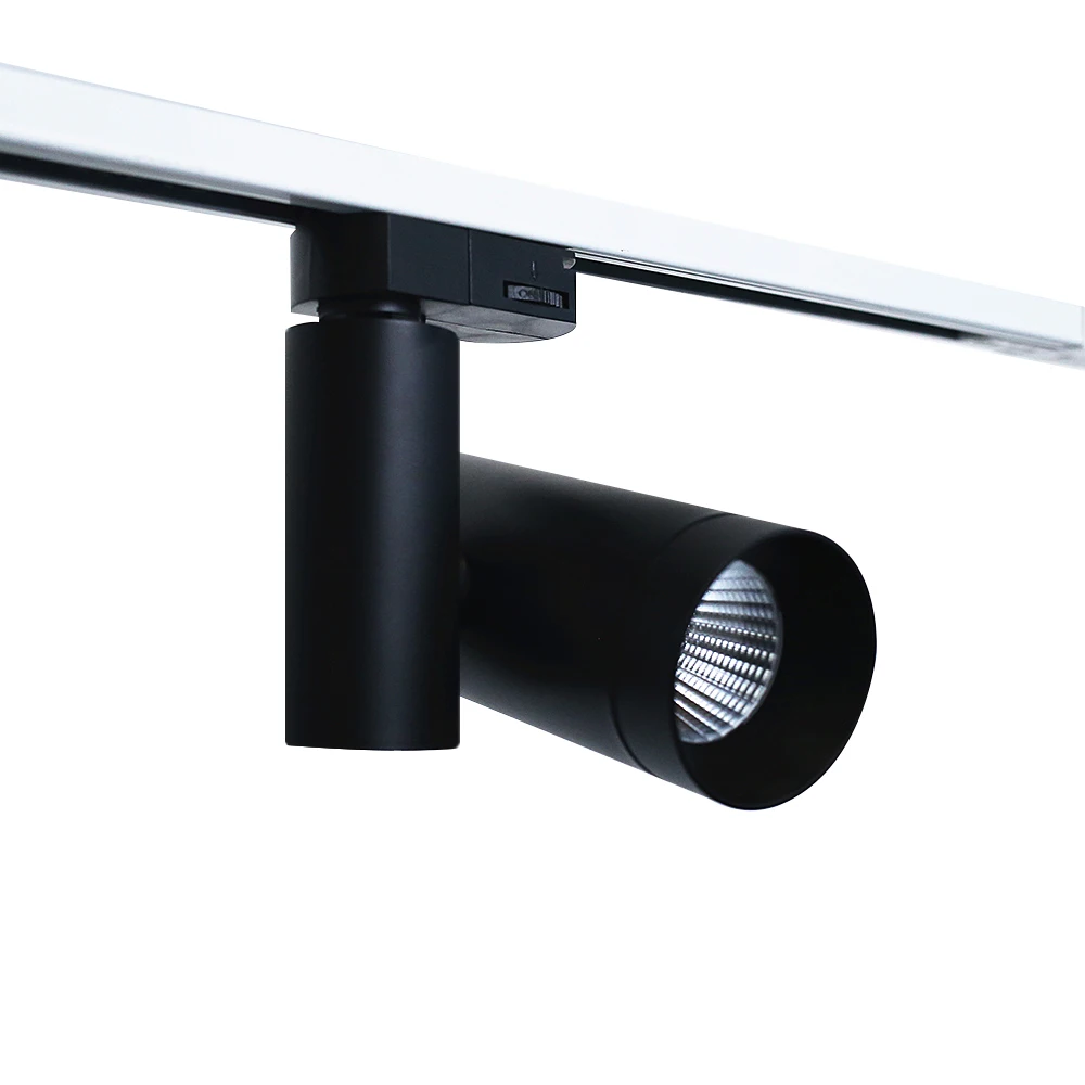 Long lifespan adjustable cylinder surface mounted 12w raw aluminum led track light