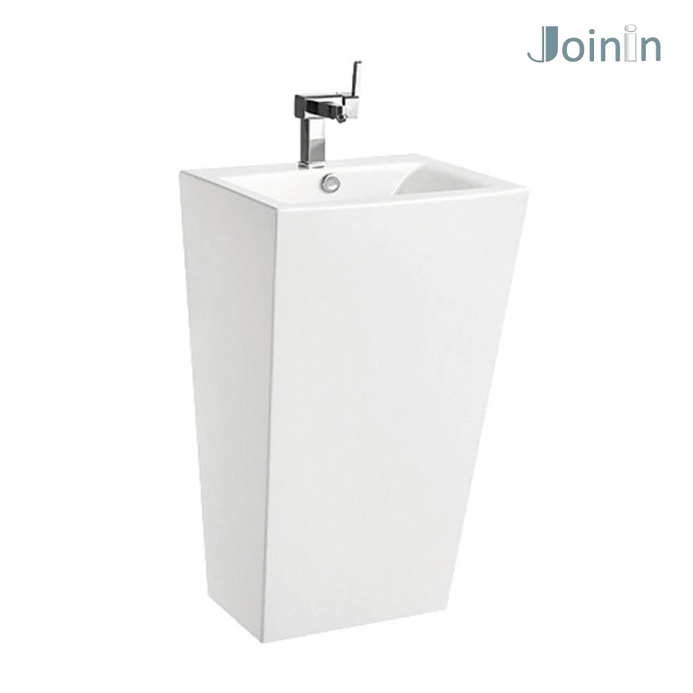 JOININ ceramic free standing hand wash basins bathroom pedestal basin PB102