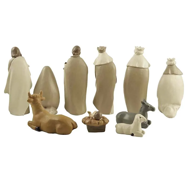 Stock Products Polyresin Traditional Christian Crafts Nativity Set of 10 pcs figurines