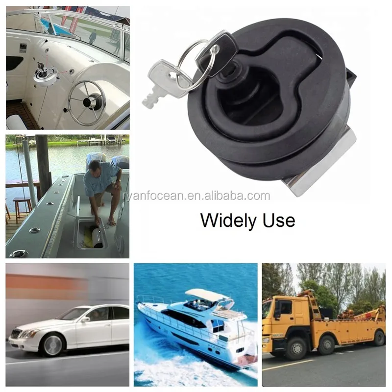 2 Inch Abs Plastic Black Round Hatch Latches Locks Slam Latch With Key