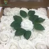 Boxed foam flower 8cm Artificial DIY Foam Rose Flower PE Rose Flower Head With Iron Stem For Decor